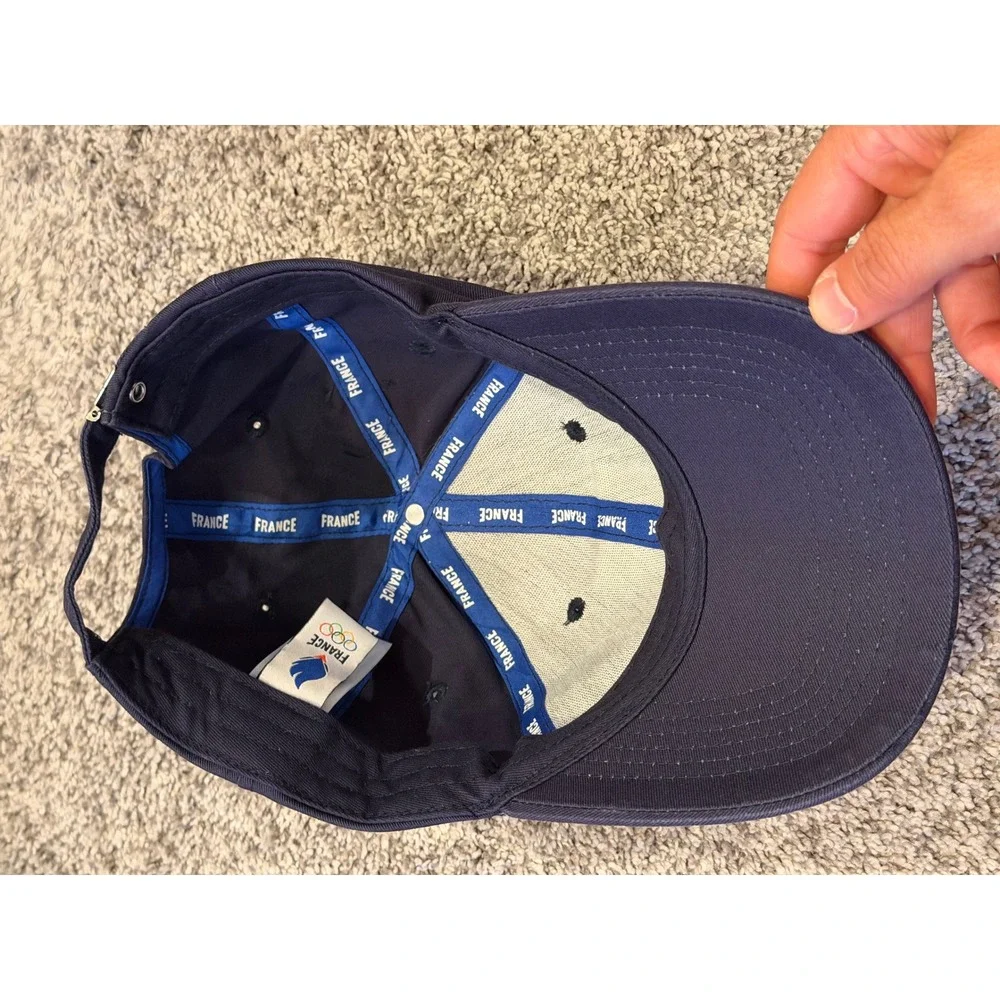 France Olympic Team Hat Men OSFA Navy Blue Baseball Cap Adjustable Buckle Strap*